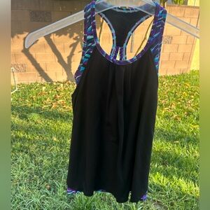 Ivivva Black Tank Top with Purple and Blue Accents